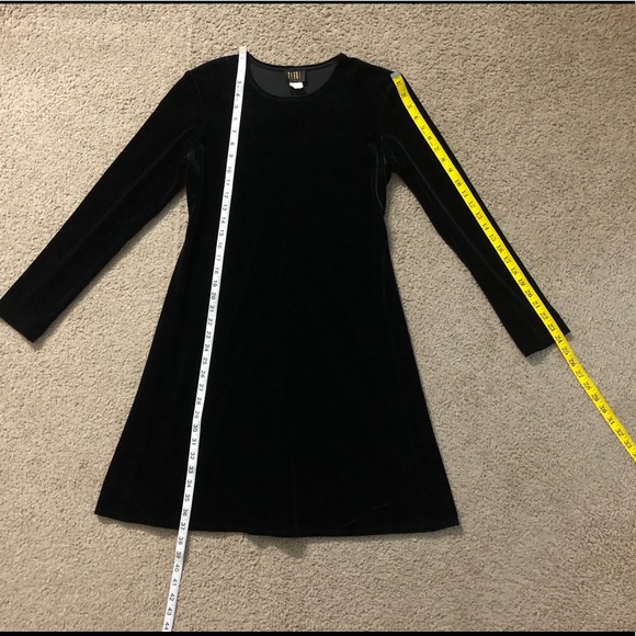 Teddi Evening Faux Velvet Dress size 8 A-Line Stretchy party casual flared - Picture 7 of 11